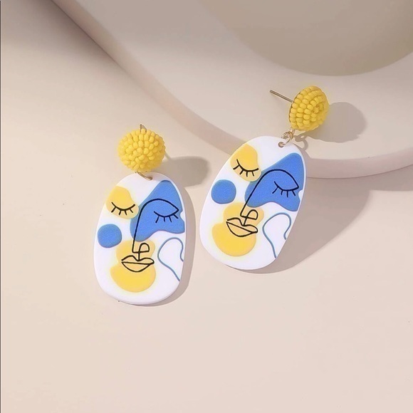 Jewelry - Blue & Yellow Earrings